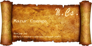 Mazur Csenge névjegykártya